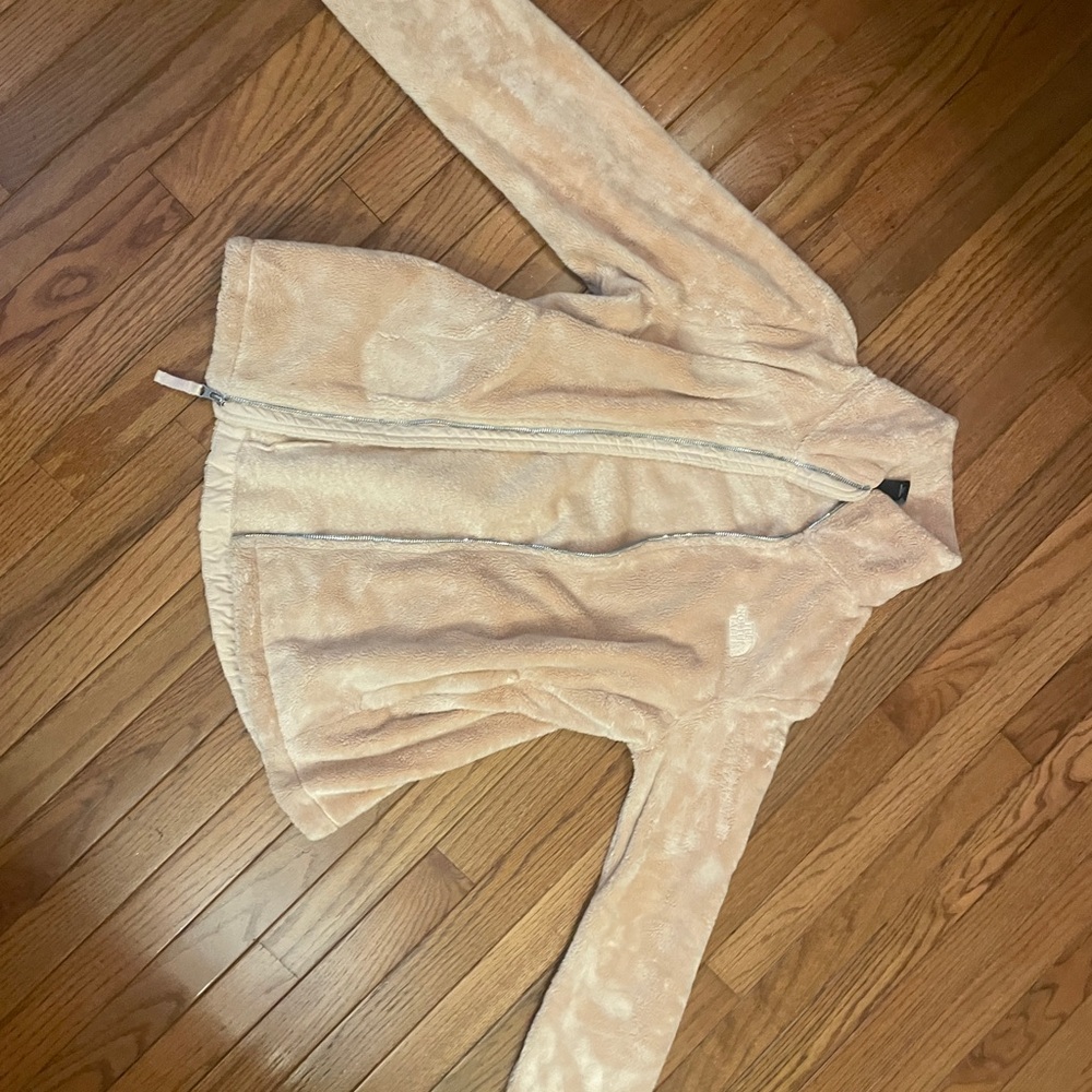 The North Face Cream Teddy Jacket Plush Zip-Up